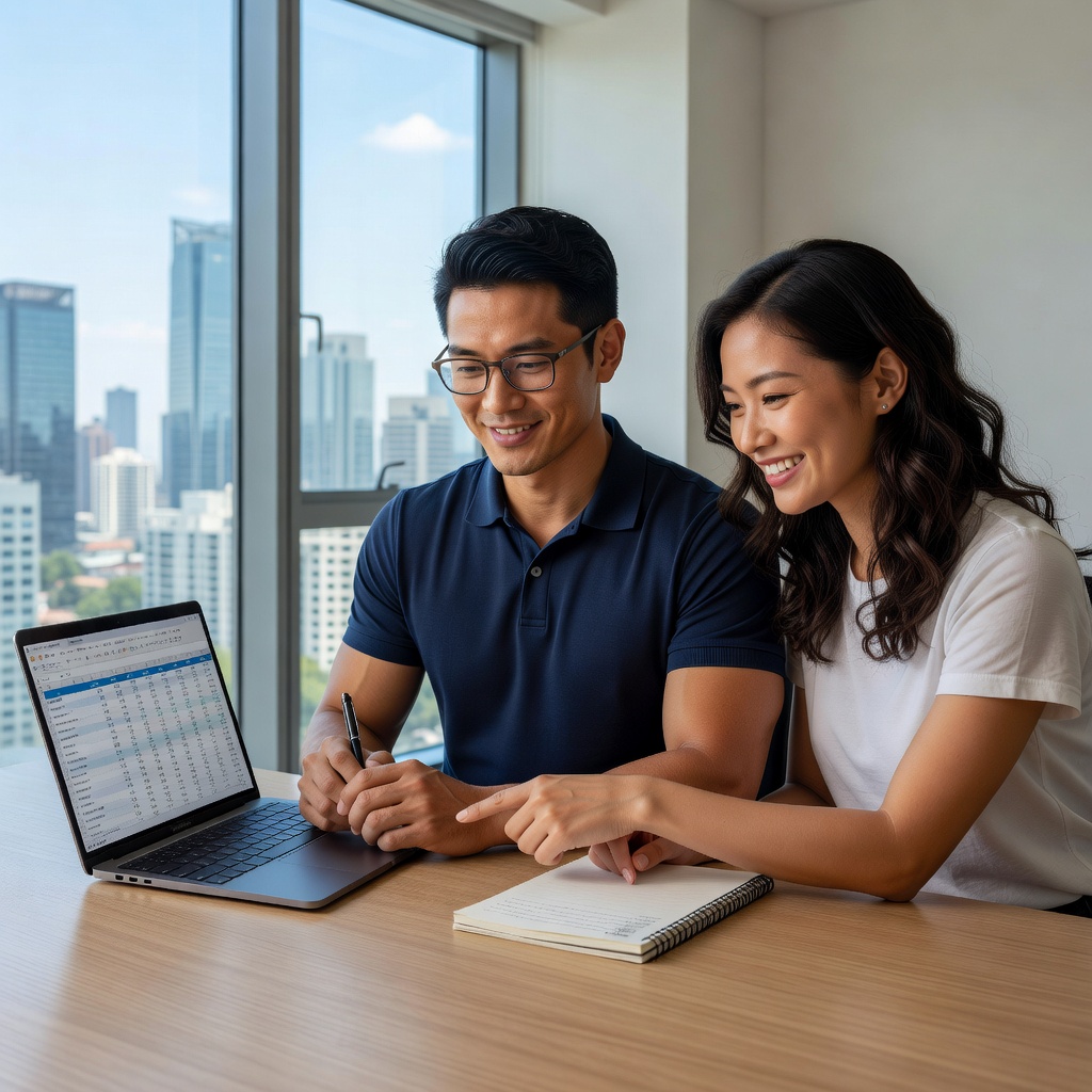 Entrepreneur calculating tax deductions at a modern desk
