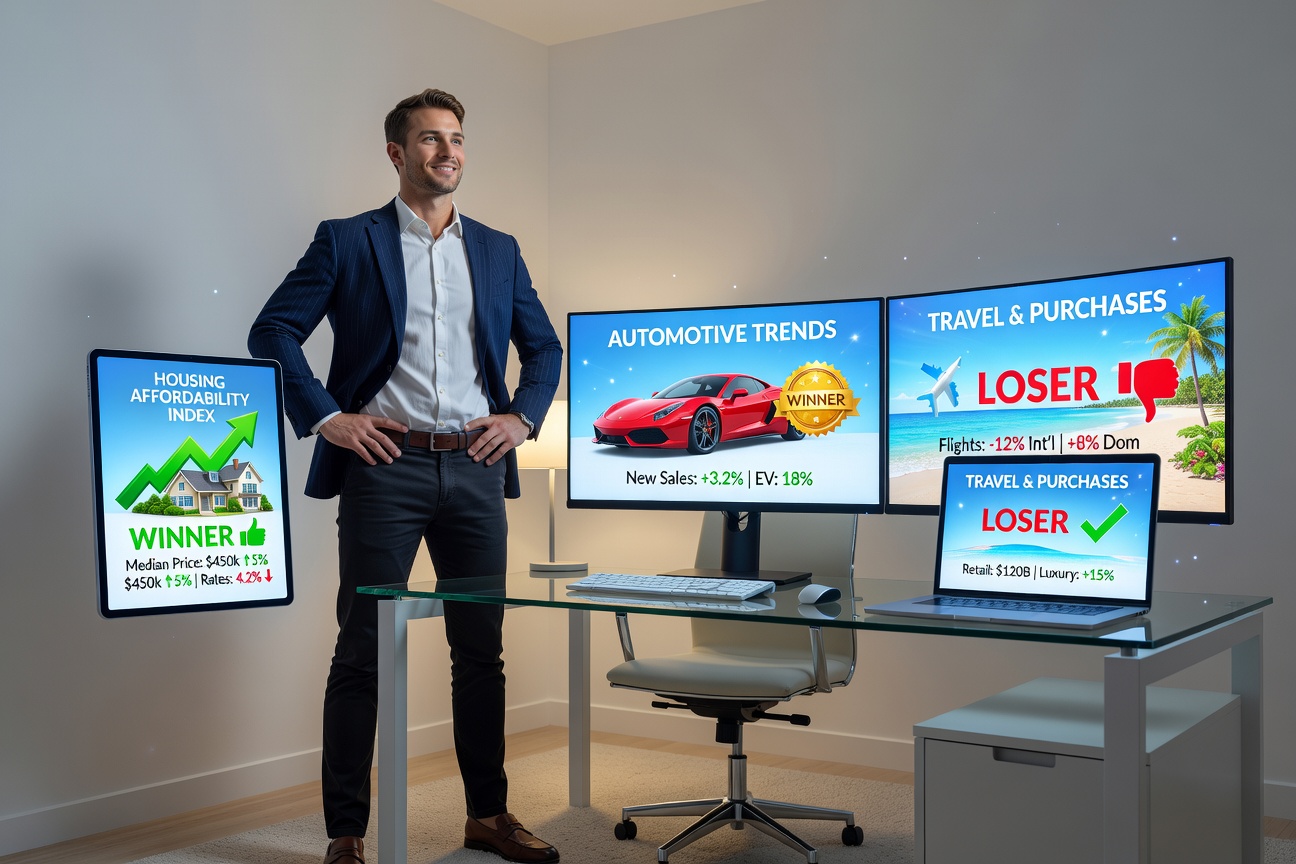Infographic breaking down policy winners and losers in lifestyle spending categories