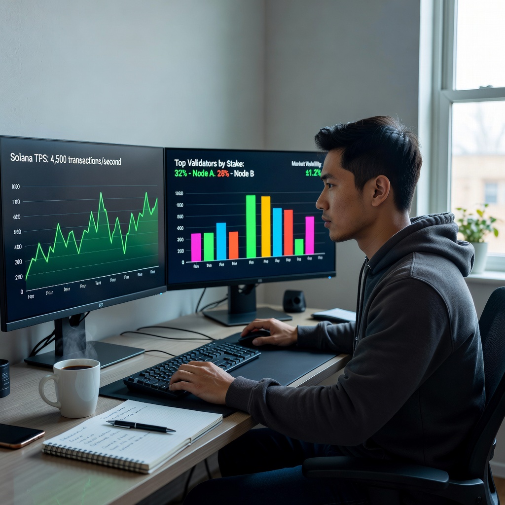 Technical chart breakdown of Solana network metrics and price volatility
