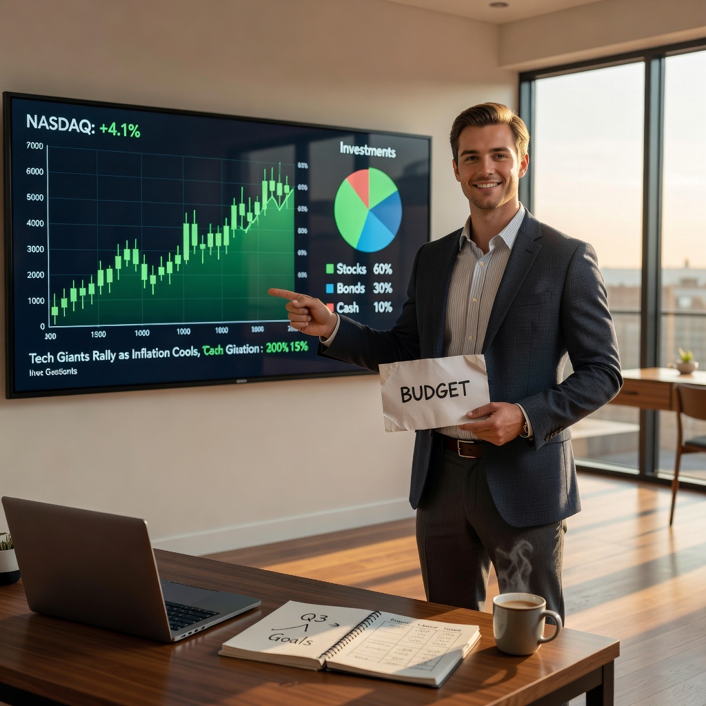 Young White man transitioning budget to stock investments