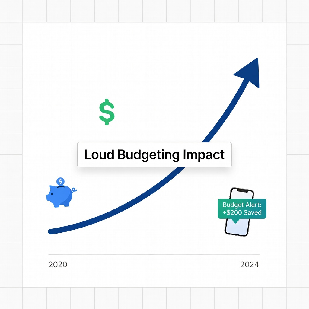 Infographic showing savings growth from budgeting trends among young adults